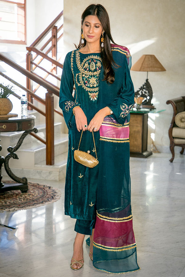 Turquoise Dupatta As Shown