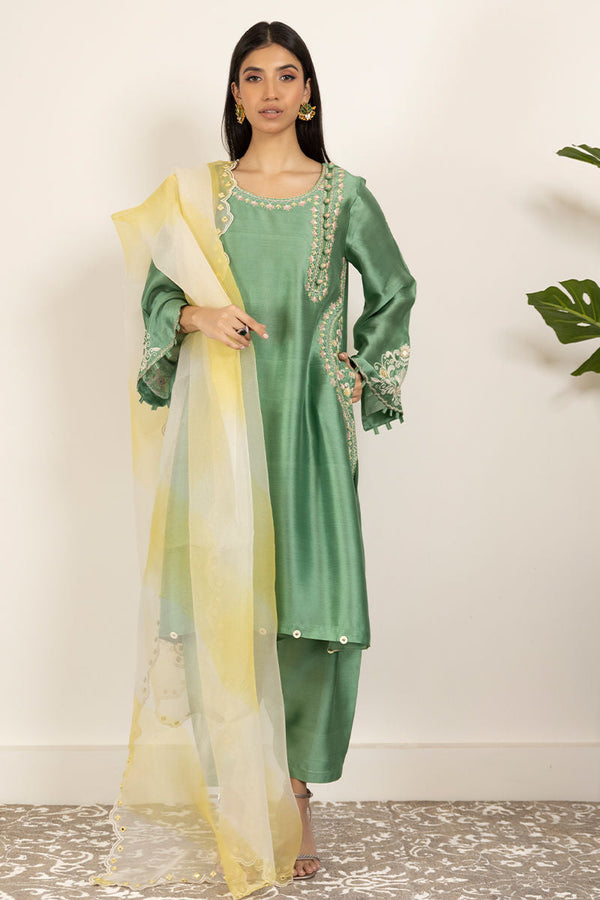 Sheen Green - Tissue Silk Dupatta