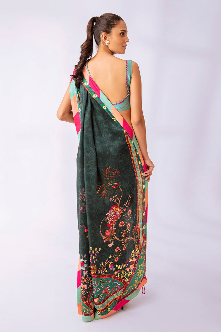 sari & Blouse-Charmeuse