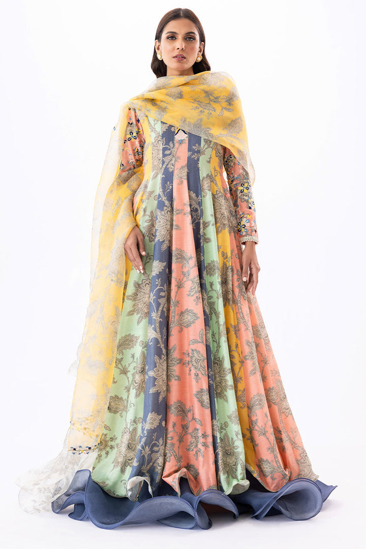 Peshwas & Ruffle Dupatta-Khaddi Silk