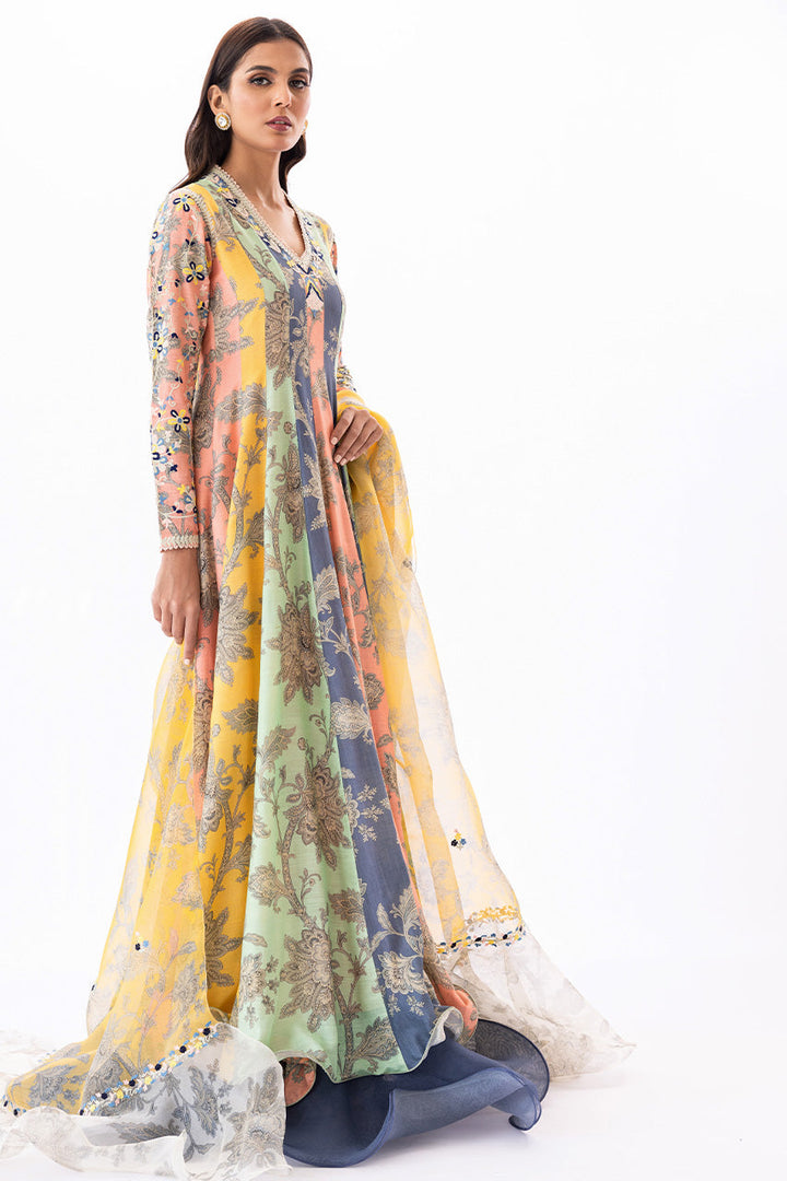 Peshwas & Ruffle Dupatta-Khaddi Silk