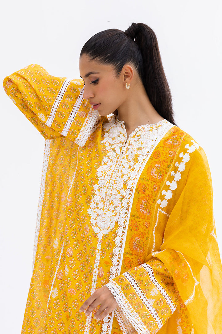 uzmi-lp-Luxe Pret-Shirt & Dupatta-Khaddi Silk / Organza-Clothing