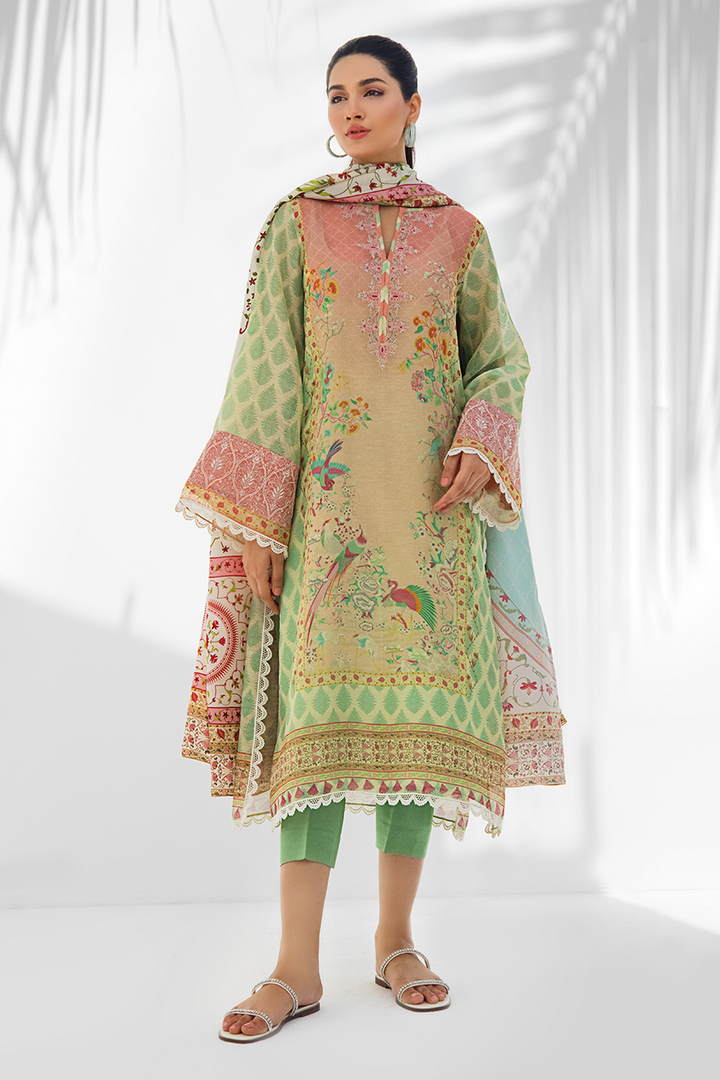 Shirt & Dupatta-Cotton Net