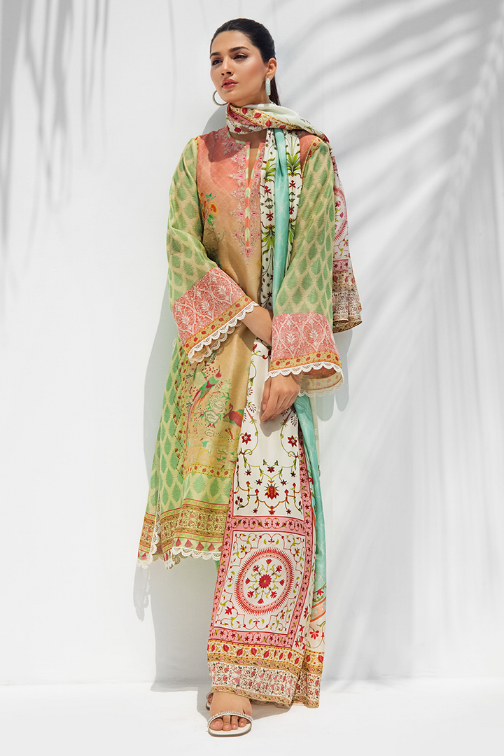 Shirt & Dupatta-Cotton Net