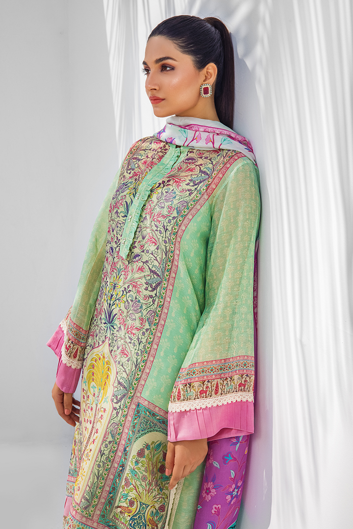 Shirt & Dupatta-Cotton Net