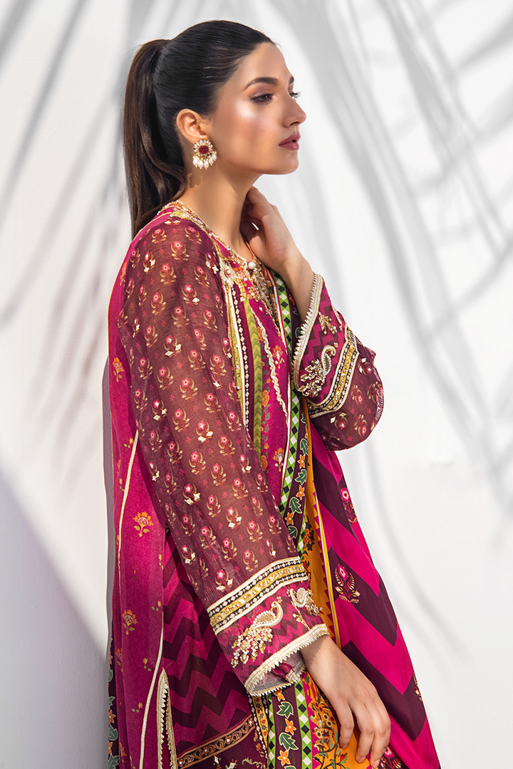 Shirt & Dupatta-Cotton Net