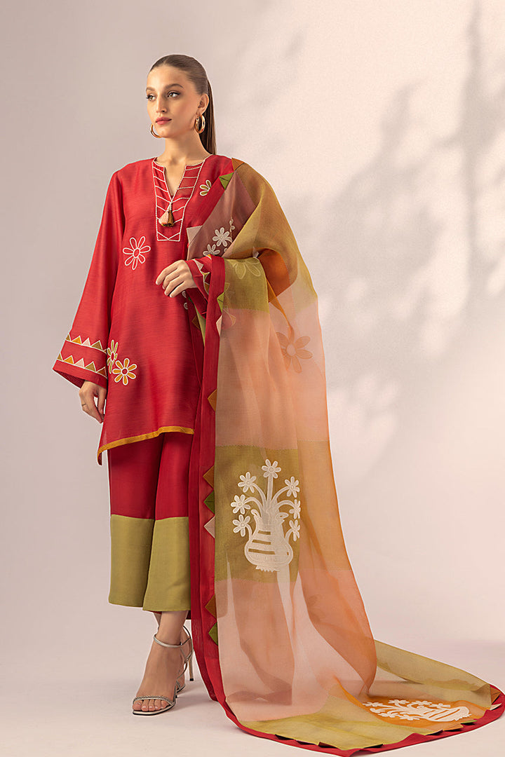 Shirt & Dupatta-Khaddi Silk