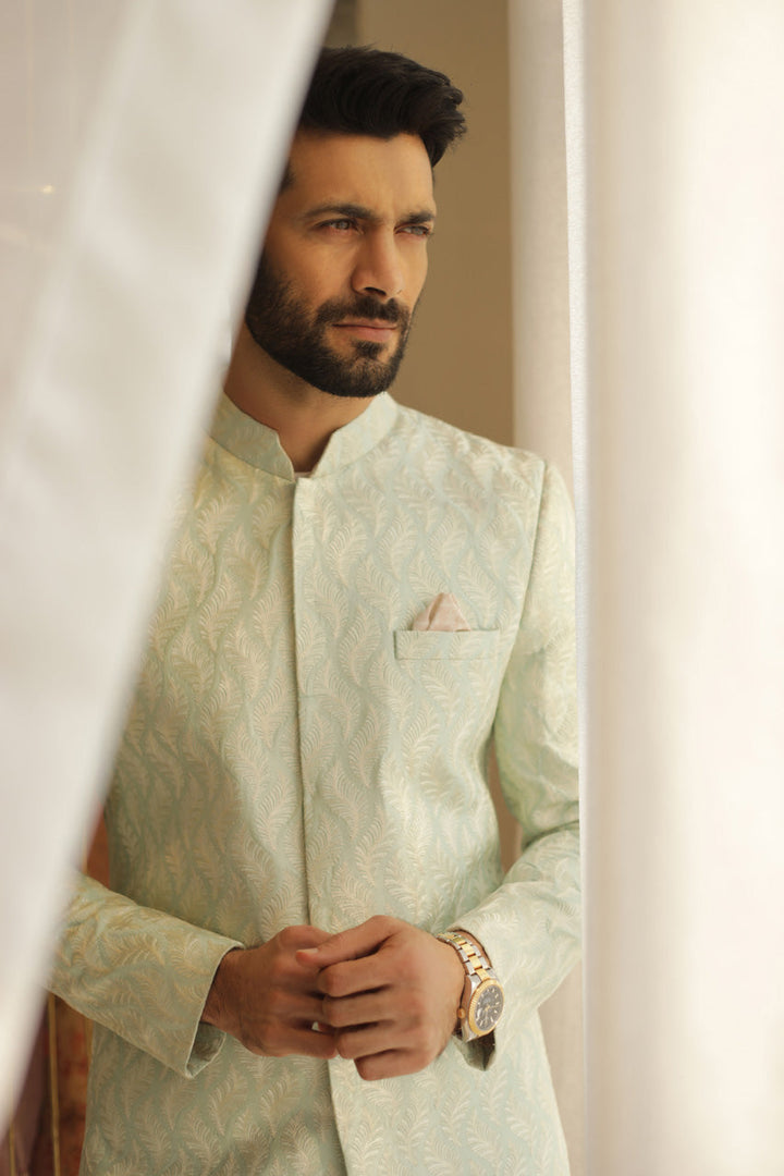 Sherwani & Trousers-Raw Silk