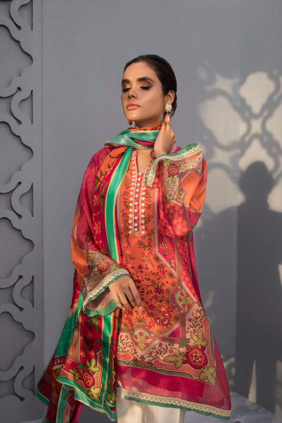 Kurta & Dupatta-Cotton Net