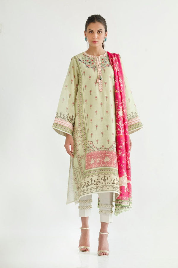 Shirt & Dupatta-Cotton Net