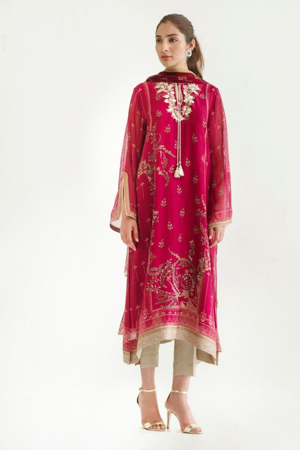 Shirt & Dupatta-Cotton Net