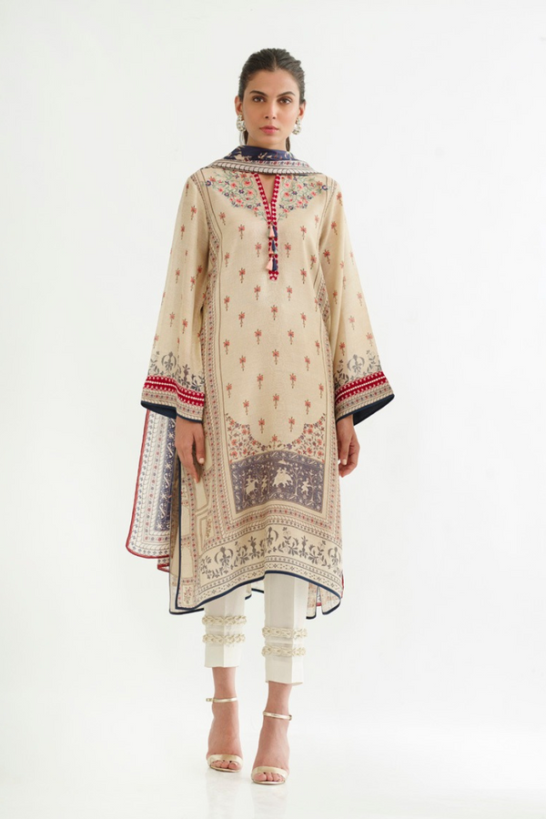 Shirt & Dupatta-Cotton Net