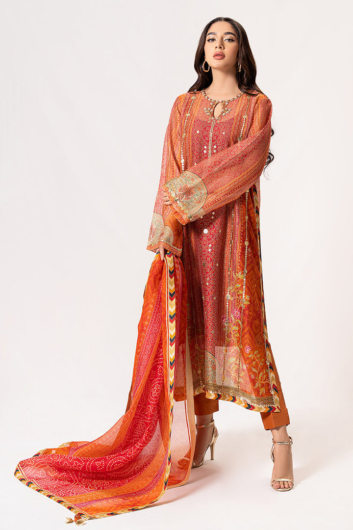 Shirt & Dupatta-Cotton Net