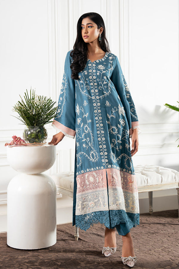 Zuria - Plain Tissue Silk Duppata With Lace Finishing