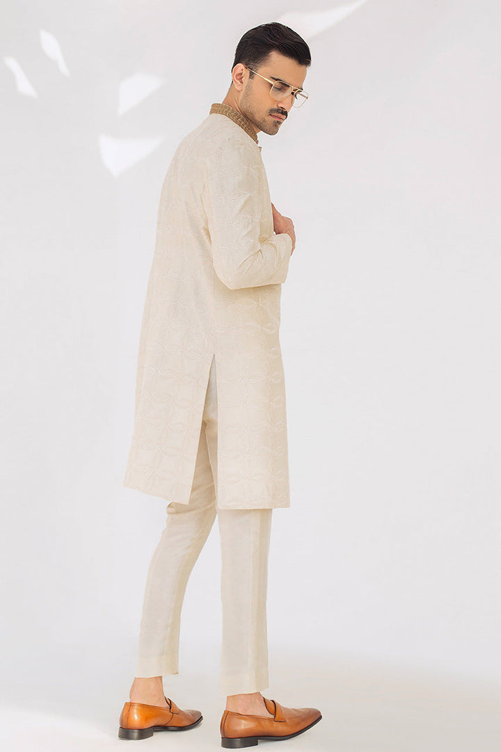 Sherwani & Trousers-Raw Silk