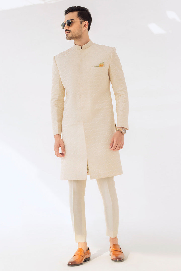 Sherwani & Trousers-Raw Silk