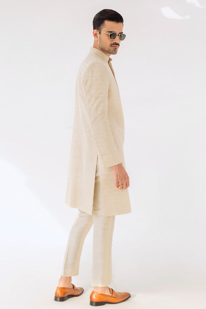 Sherwani & Trousers-Raw Silk