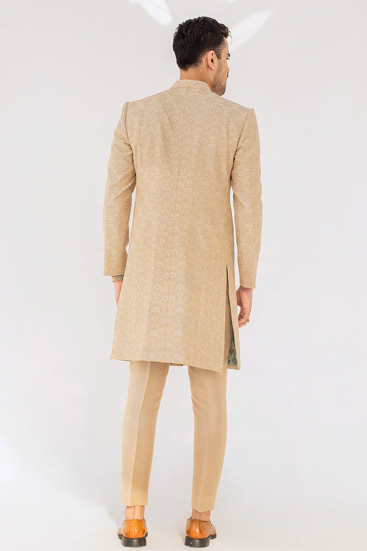 Sherwani & Trousers-Raw Silk