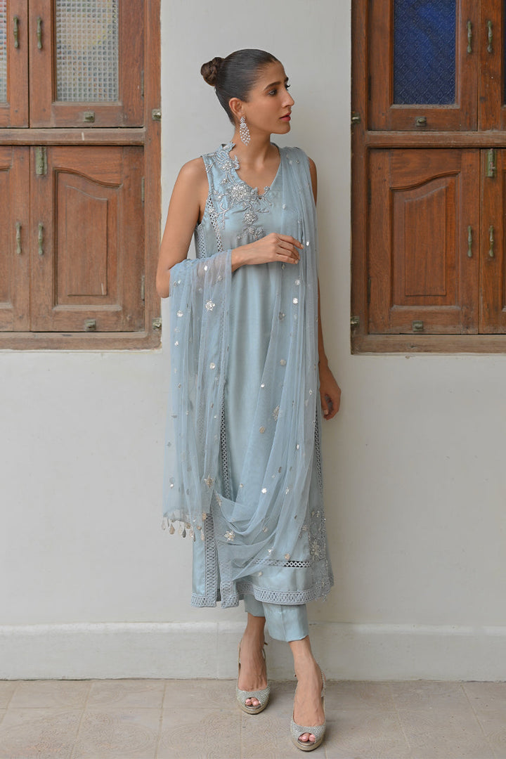 Shirt And Dupatta Drape-Silk