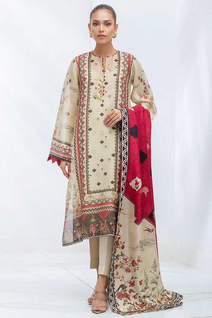 Shirt & Dupatta-Cotton Net, Silk