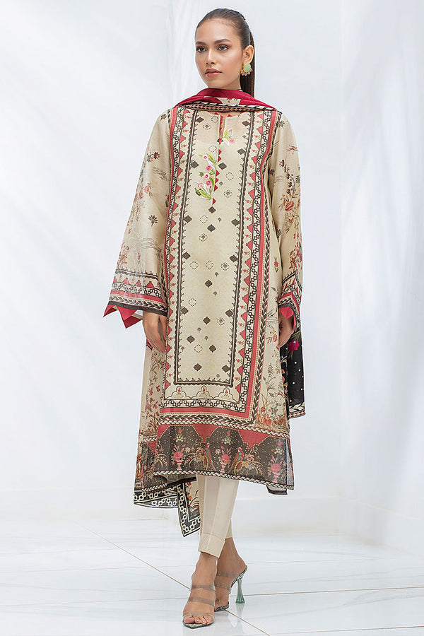 Shirt & Dupatta-Cotton Net, Silk