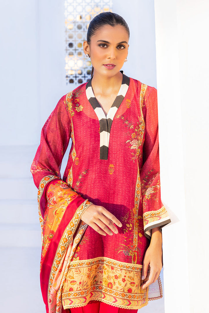 Shirt & Dupatta-Cotton Net