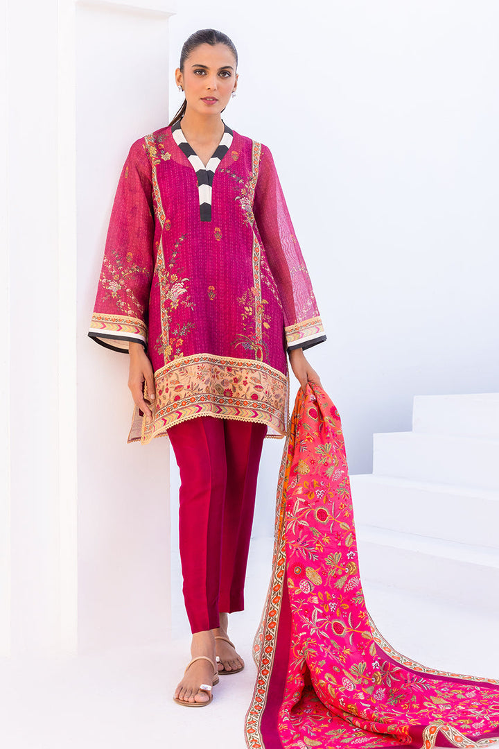 Shirt & Dupatta-Cotton Net