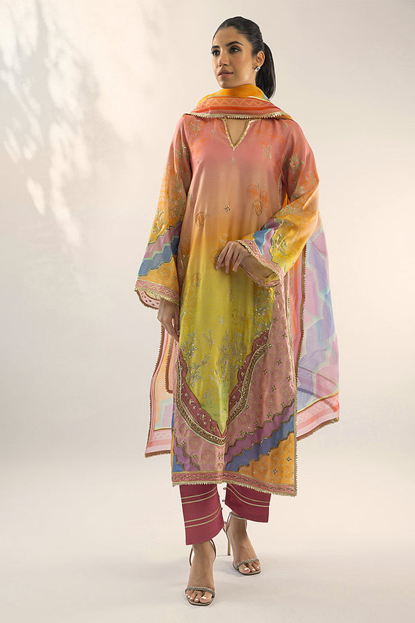 Kurta & Dupatta-Khaddi Silk