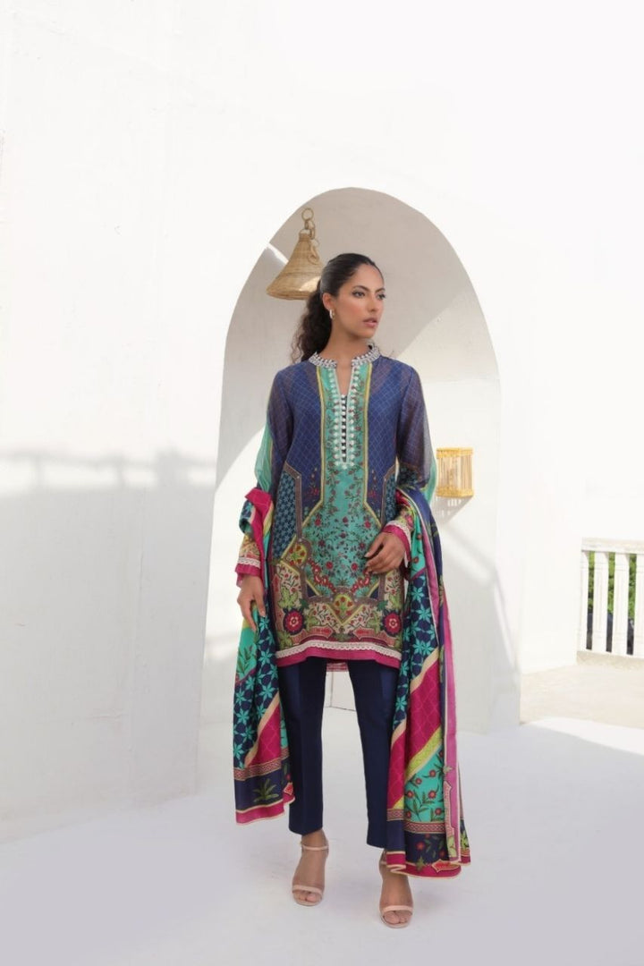 Shirt & Dupatta-Cotton Net