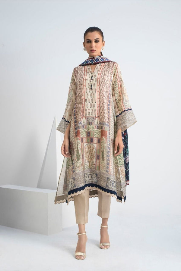 Shirt & Dupatta-Cotton Net