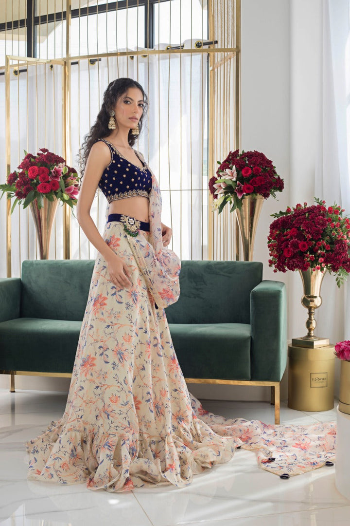 Choli & lehnga-Velvet