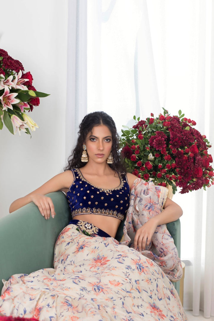 Choli & lehnga-Velvet