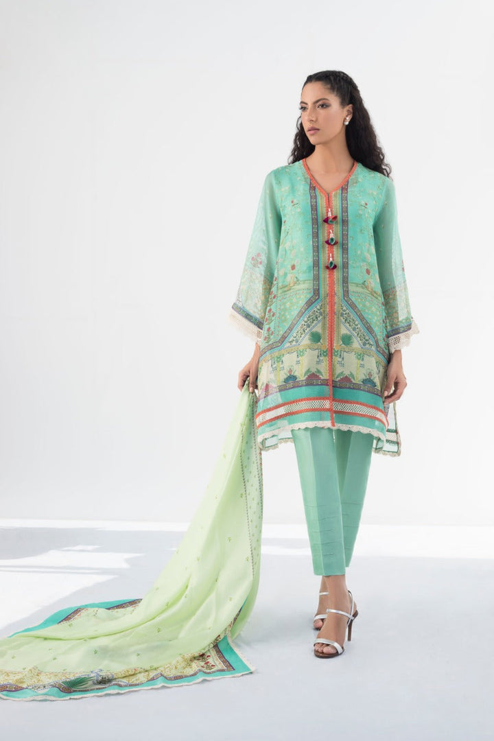 Shirt & Dupatta-Cotton Net