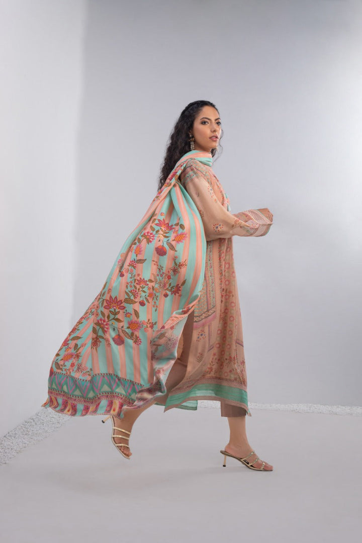 Shirt & Dupatta-Cotton Net