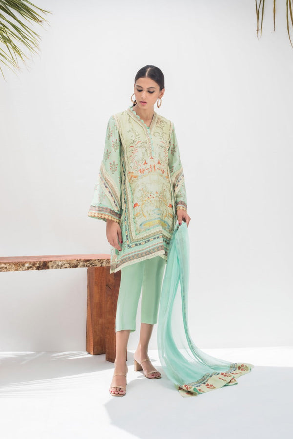 Kurta & Dupatta-Cotton Net