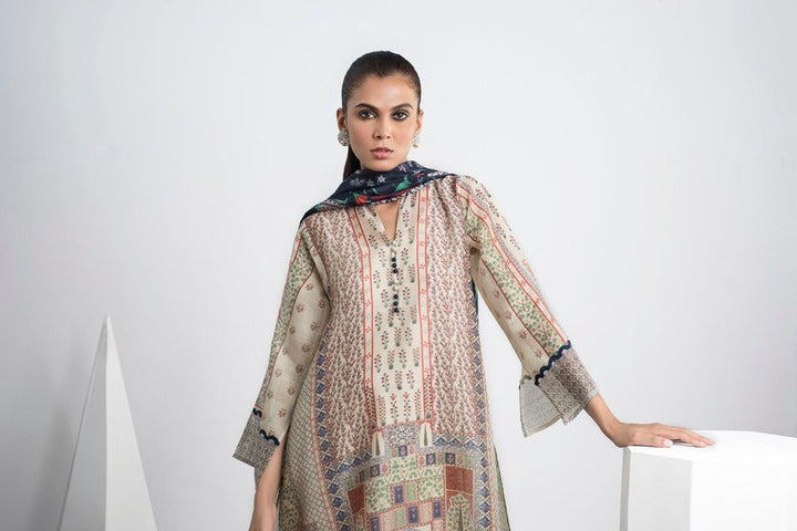 Shirt & Dupatta-Cotton Net