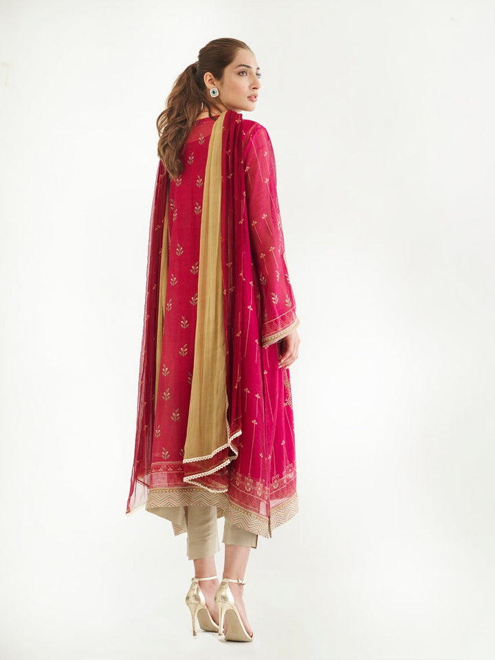 Shirt & Dupatta-Cotton Net