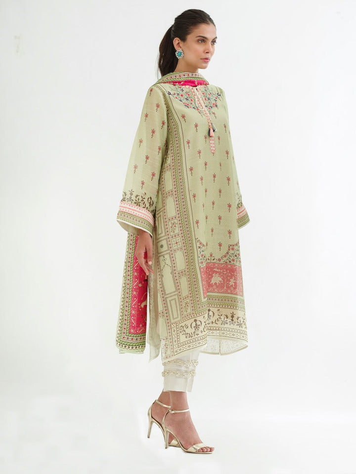 Shirt & Dupatta-Cotton Net