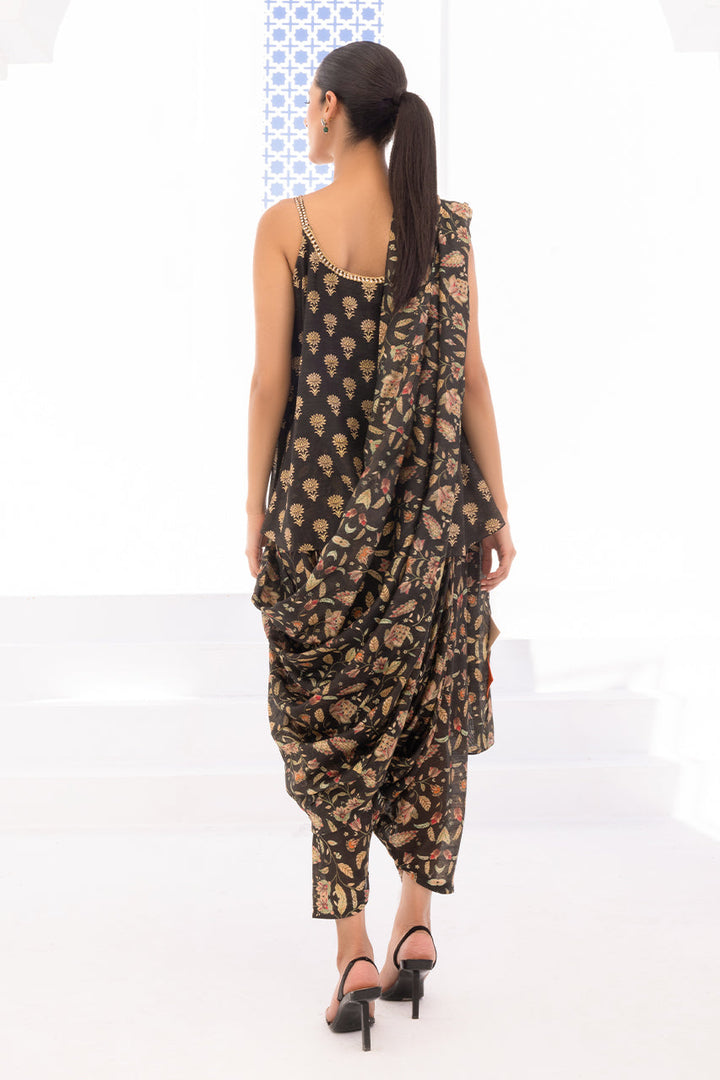 Top, Dupatta & Shalwar-Khaddi Silk