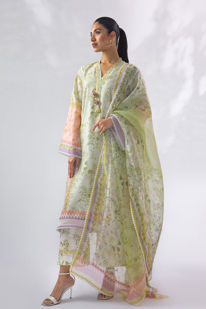 Shirt And Dupatta-Khaddi Silk