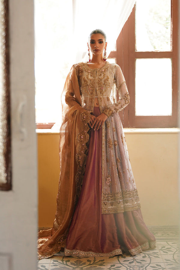 Ivory Net Kalidaar With Lehenga & Dupatta