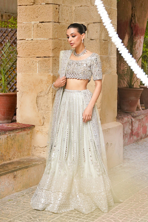 Mint Green Mirror Lehenga & Dupatta